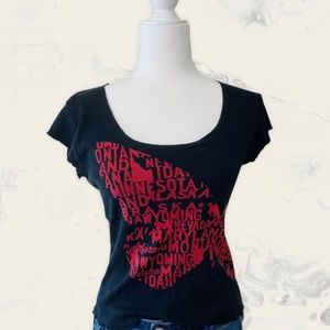 Gap Butterfly U.S. States Printed Top